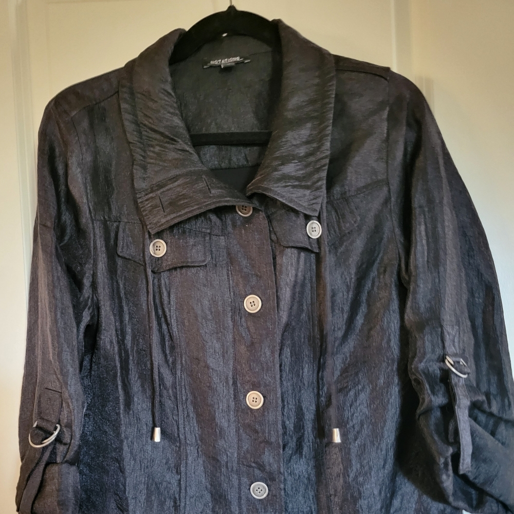 Notations Textured Shimmer Utility Jacket | Roll … - image 4